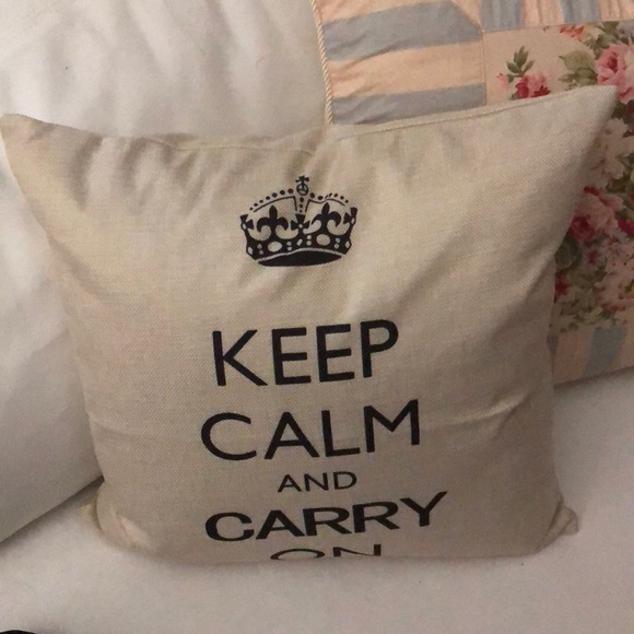 Pillow “Keep Calm and Carry On” 18x18 with fill - Picture 2 of 4